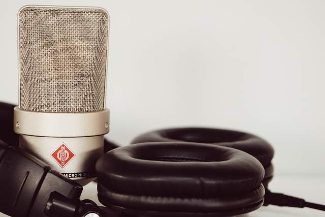 Microphone and headphones Microphone and headphones.